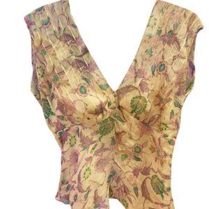 Silk Yellow/Purple DVF Blouse